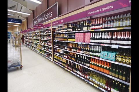 The wine and spirits area is a high point in the store